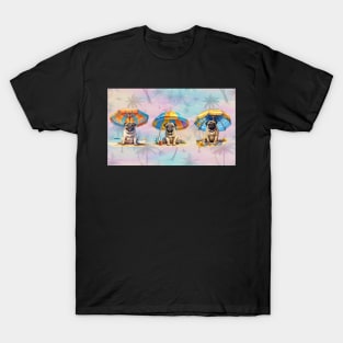 Cute Pugs on a Mug Beach Umbrellas Mug - Mask - Hat T-Shirt